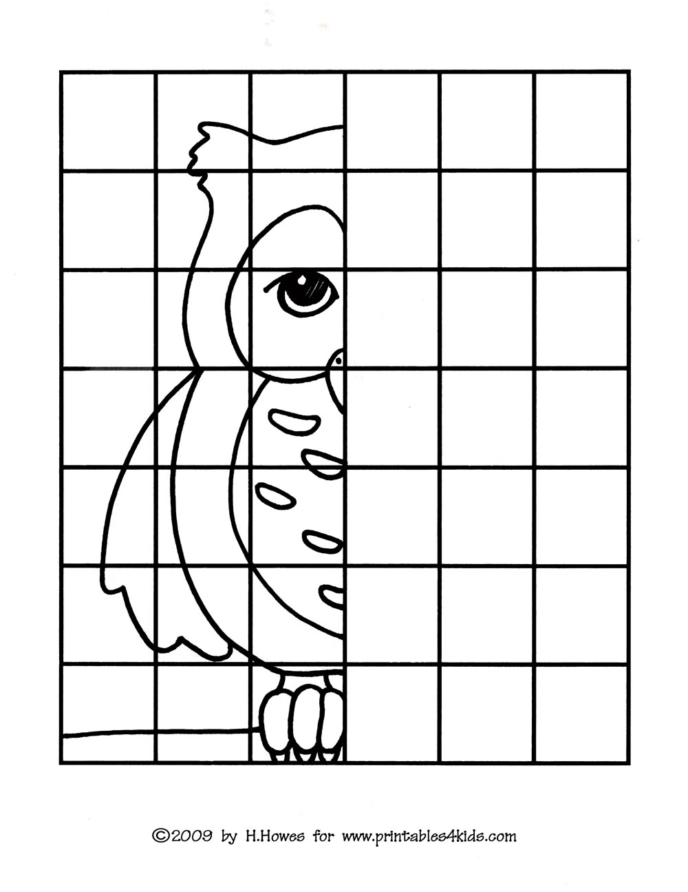 Owl Complete the Picture Drawing Printables for Kids free word